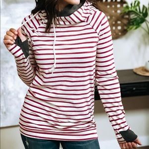 Ampersand Ave Magenta Stripe DoubleHood